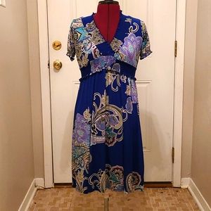 En Focus Studio Blue Patterned Dress